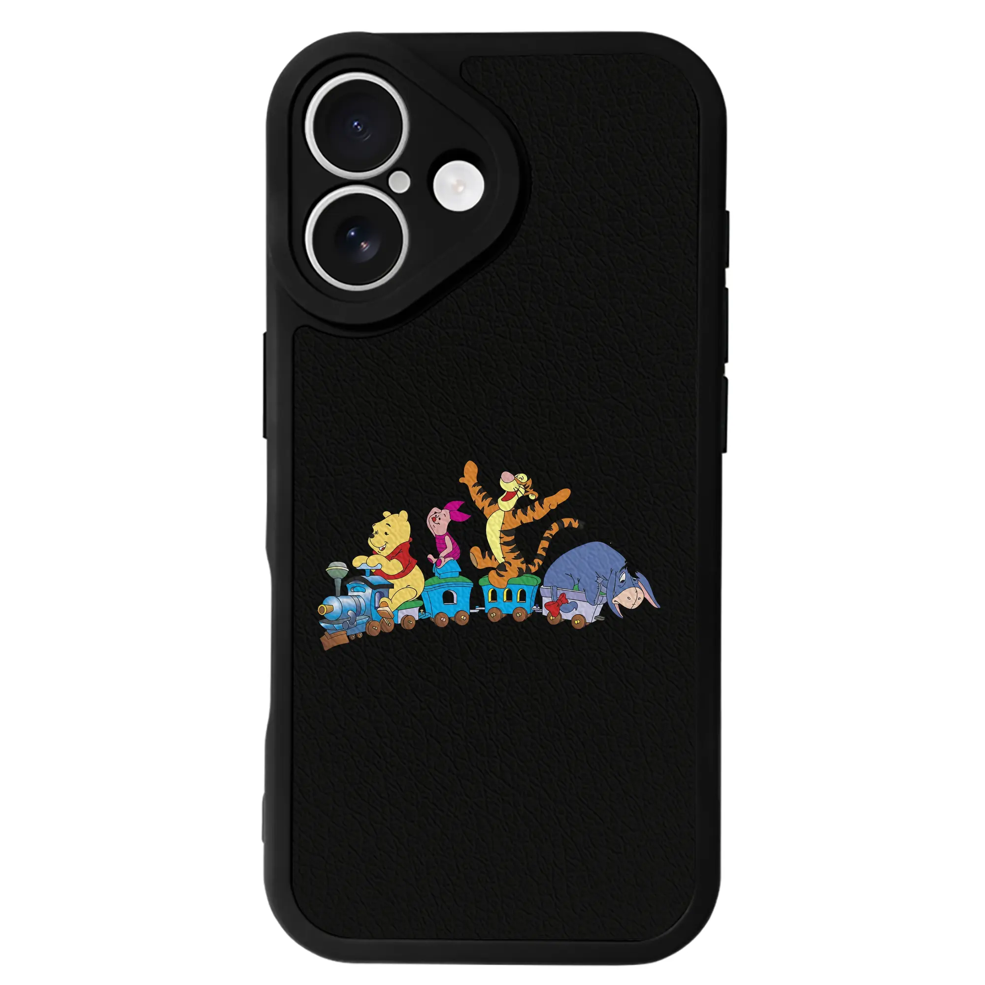 プーさん グッズ イーヨー - IPhone 16シリーズ対応 ・ シリコンスマホケース ・ レザー調 ・ 高精度フィット ・ 耐衝撃 ・ ワイヤレス充電対応 ・ 精密カット